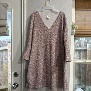 Maeve Maroon Long Sleeve Knit Dress